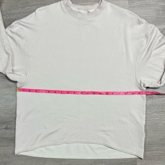 Nike Yoga Luxe Fleece Crew Long Sleeve Top Women’s Sz S Modal Tan Oversized - Picture 10 of 14